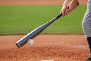中学軟式野球の練習で使う軽量バットとボール